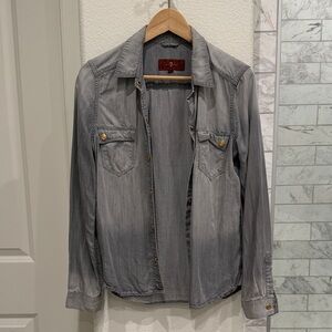 7 For All Mankind Gray Denim Shirt